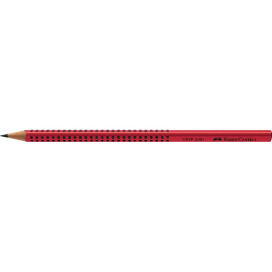Grafitceruza, B, háromszögletű, FABER-CASTELL "Grip 2001", piros