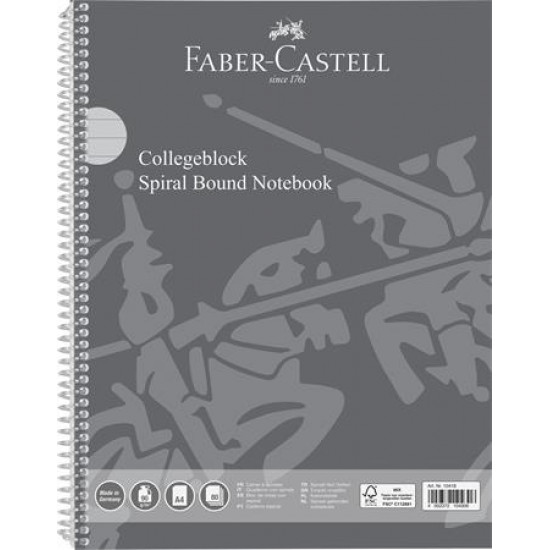 Spirálfüzet, A4, vonalas, 80 lap, perforált, lyukasztott,  FABER-CASTELL