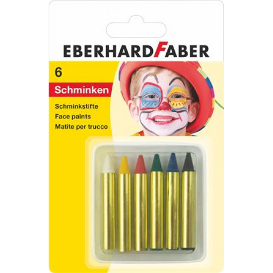 Arcfestő készlet, EBERHARD-CASTELL, mini, 6 különböző szín Arcfestő készlet, EBERHARD-CASTELL, mini, 6 különböző szín