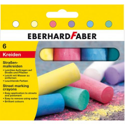 Aszfaltkréta, henger alakú, EBERHARD FABER, 6 különböző szín