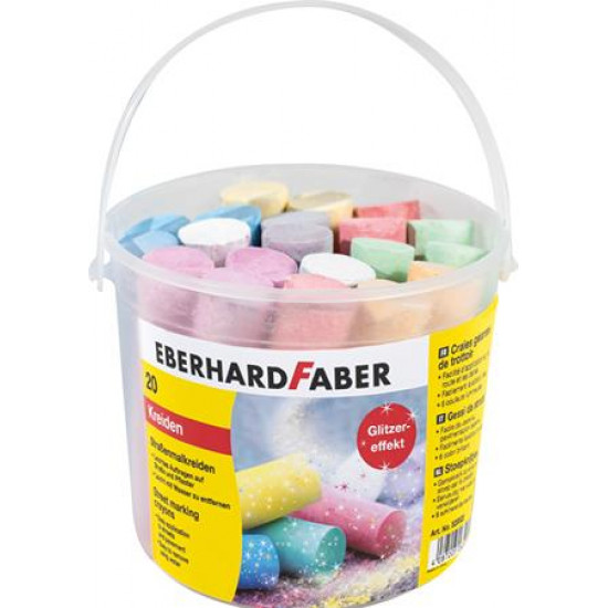 Aszfaltkréta, 20 darabos, EBERHARD FABER, 6 csillámos szín Aszfaltkréta, 20 darabos, EBERHARD FABER, 6 csillámos szín