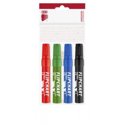 Flipchart marker készlet, 1-4 mm, vágott, ICO "Artip 12", 4 különböző szín