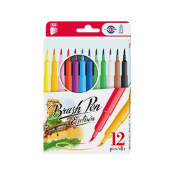 Ecsetirón készlet, ICO "Brush Pen", 12 különböző szín