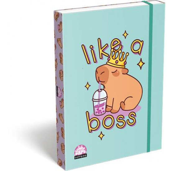 Füzetbox, A4, ICO, "Lizzysuli", Lollipop Capybara, zöld Füzetbox, A4, ICO, "Lizzysuli", Lollipop Capybara, zöld