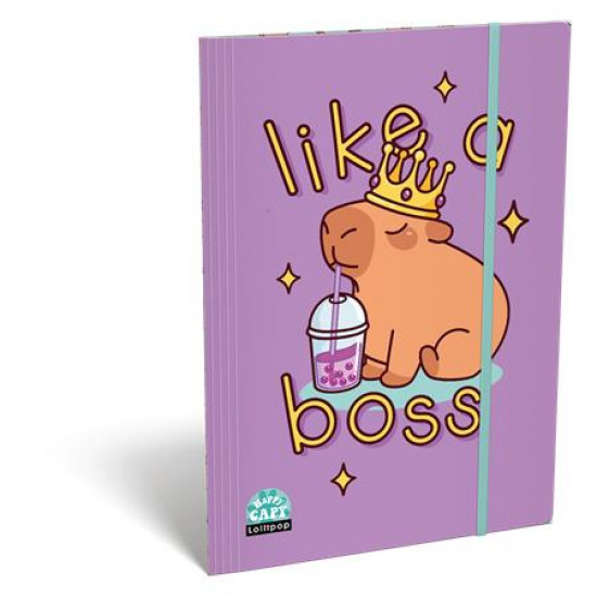 Gumis mappa, karton, A4, ICO, "Lizzysuli", Lollipop Capibara