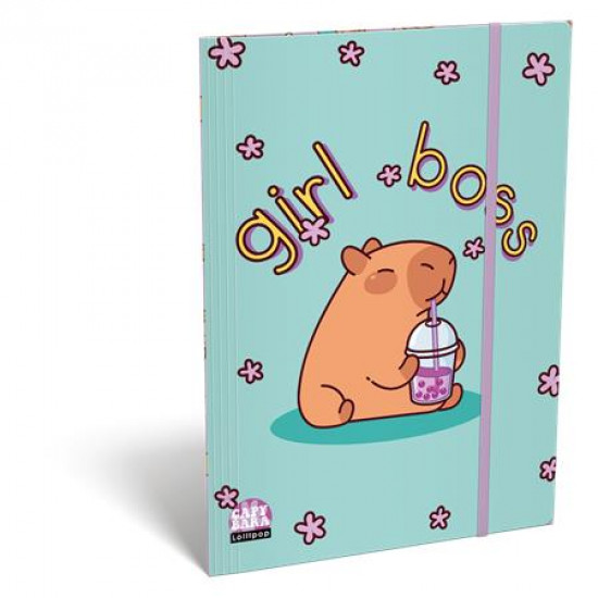 Gumis mappa, karton, A5, ICO, "Lizzysuli", Lollipop Capibara