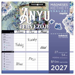 Falinaptár, mágneses, kétheti, 22x22 cm, LIZZYCALENDAR "Anyu tervezője Scrapbook Style"