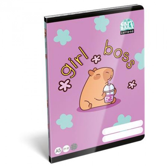 Füzet, tűzött, A5, kockás, 32 lap LIZZYSULI, "Lollipop Capybara", "27-32" Füzet, tűzött, A5, kockás, 32 lap LIZZYSULI, "Lollipop Capybara", "27-32"