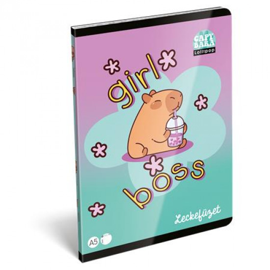 Füzet, tűzött, A5, lecke, 40 lap, LIZZYSULI, "Lollipop Capybara" Füzet, tűzött, A5, lecke, 40 lap, LIZZYSULI, "Lollipop Capybara"
