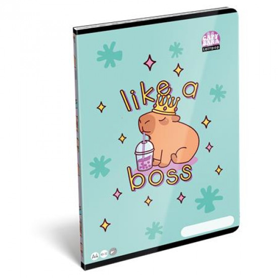 Füzet, tűzött, A4, sima, 32 lap LIZZYSULI, "Lollipop Capybara" Füzet, tűzött, A4, sima, 32 lap LIZZYSULI, "Lollipop Capybara"