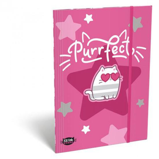 Gumis mappa, karton, A5, LIZZYSULI, "Kit tok Stars Purrfect" Gumis mappa, karton, A5, LIZZYSULI, "Kit tok Stars Purrfect"