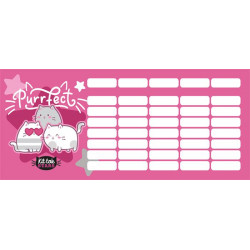 Órarend, tolltartóhoz, kétoldalas, LIZZYSULI, "Kit tok Stars Purrfect"