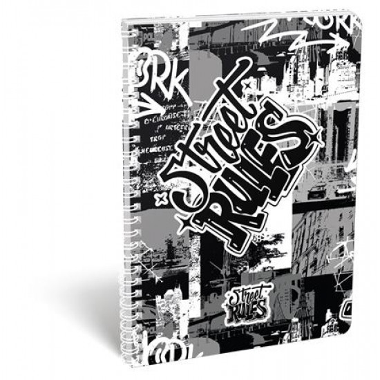 Spirálfüzet, A4, vonalas, 70 lap, LIZZYSULI, "Street Rules" Spirálfüzet, A4, vonalas, 70 lap, LIZZYSULI, "Street Rules"