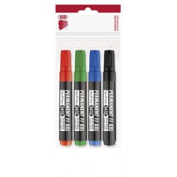 Alkoholos marker készlet, 1-3 mm, kúpos, ICO "Permanent 11 XXL", 4 különböző szín Alkoholos marker készlet, 1-3 mm, kúpos, ICO "Permanent 11 XXL", 4 különböző szín