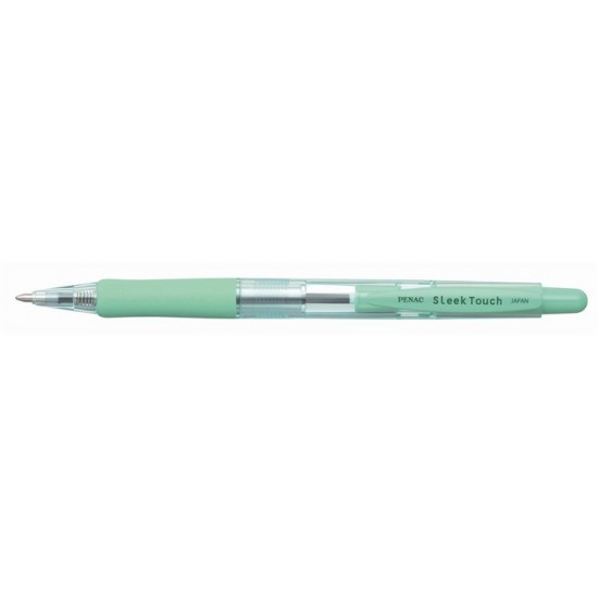 Golyóstoll, 0,7 mm, nyomógombos, zöld tolltest, PENAC "SleekTouch", kék