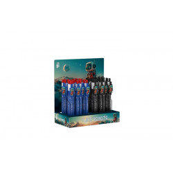 Golyóstoll display, 0,8 mm, nyomógombos, vegyes, ICO "Robot", kék