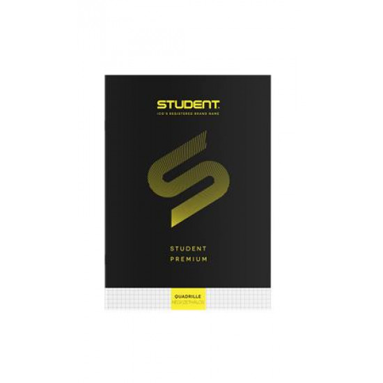 Füzet, tűzött, A4, kockás, 32 lap, ICO "Student Premium", fekete