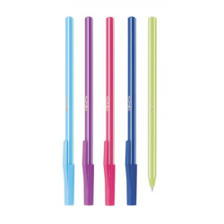 Golyóstoll készlet, 0,7 mm, kupakos, 5 különböző testszín, ICO "Signetta Mix", kék Golyóstoll készlet, 0,7 mm, kupakos, 5 különböző testszín, ICO "Signetta Mix", kék