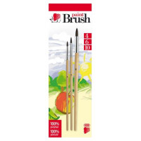 Ecsetkészlet, no. 4-6-10, fa, ICO "Süni", natúr Ecsetkészlet, no. 4-6-10, fa, ICO "Süni", natúr