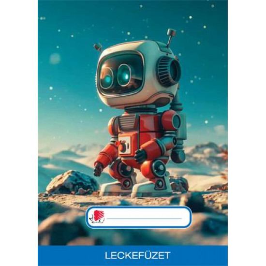 Füzet, tűzött, A5, lecke, 32 lap, ICO "Süni", robot