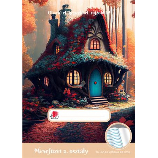 Olvasónapló, tűzött, A5, 32 lap, 2. osztály, ICO "Süni Mesefüzet", kunyhó