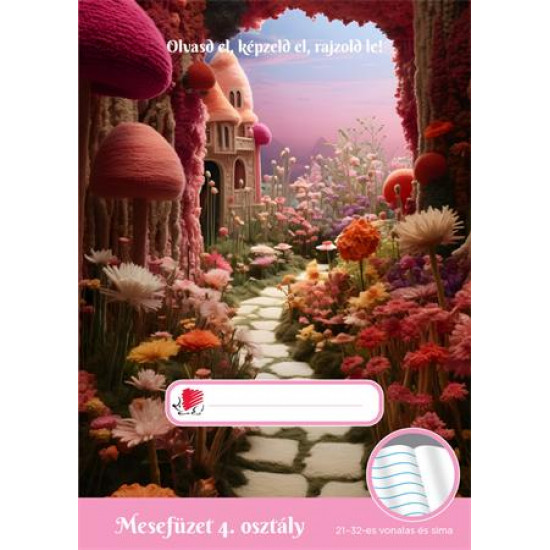 Olvasónapló, tűzött, A5, 32 lap, 4. osztály, ICO "Süni Mesefüzet", virágok