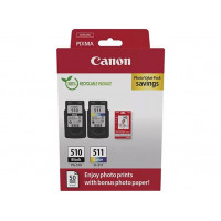 PG510/CL511 Tintapatron multipack + GP-501 fotópapír, Pixma MP240 nyomtatóhoz, CANON, fekete, színes, 220+240 o. + 50 ív PG510/CL511 Tintapatron multipack + GP-501 fotópapír, Pixma MP240 nyomtatóhoz, CANON, fekete, színes, 220+240 o. + 50 ív