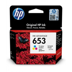 3YM74AE Tintapatron DeskJet Plus Ink Advantage 6075 All-in-One nyomtatóhoz, HP 653, c+m+y, 200 oldal
