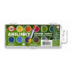 Vízfesték, 12 darabos, 22,5 mm, KOH-I-NOOR "Brillant"