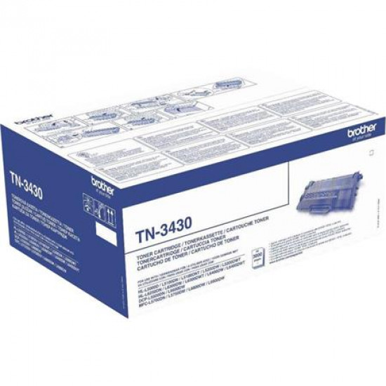 TN3430 Lézertoner HL-L5000D, HL-L5100DN, HL-L5200DW, HL-L6300DW nyomtatókhoz, BROTHER, fekete, 3k TN3430 Lézertoner HL-L5000D, HL-L5100DN, HL-L5200DW, HL-L6300DW nyomtatókhoz, BROTHER, fekete, 3k