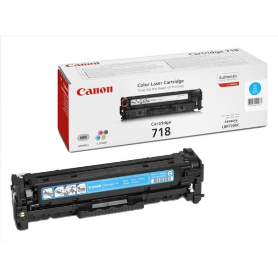 CRG-718C Lézertoner i-SENSYS LBP 7200CDN, MF 8330, 8350CDN nyomtatókhoz, CANON, cián, 2,9k CRG-718C Lézertoner i-SENSYS LBP 7200CDN, MF 8330, 8350CDN nyomtatókhoz, CANON, cián, 2,9k