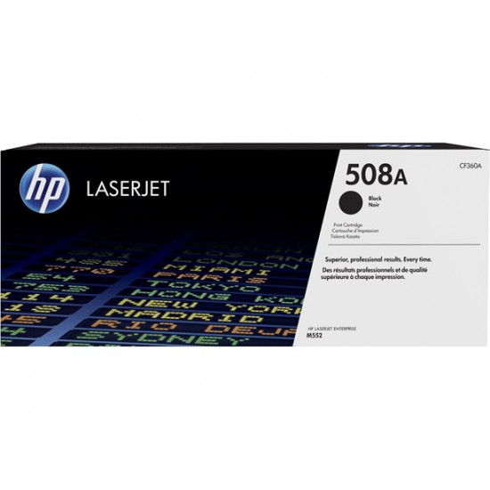 CF360A Lézertoner Color LaserJet Enterprise M552, M553 nyomtatóhoz, HP 508A, fekete, 6k CF360A Lézertoner Color LaserJet Enterprise M552, M553 nyomtatóhoz, HP 508A, fekete, 6k