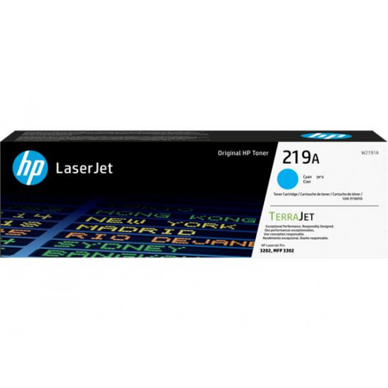 W2191A Lézertoner LaserJet Pro 3202 nyomtatóhoz, HP219A, cián, 1,2k