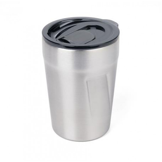 Termoszbögre, 300 ml, rozsdamentes acél, TROIKA "Cup-uccino", ezüst