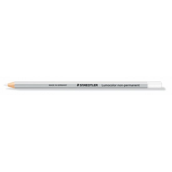 Színes ceruza, hatszögletű, mindenre író, lemosható (omnichrom), STAEDTLER "Lumocolor", fehér