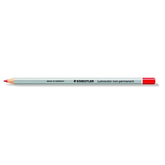Színes ceruza, hatszögletű, mindenre író, lemosható, (omnichrom) STAEDTLER "Lumocolor", piros