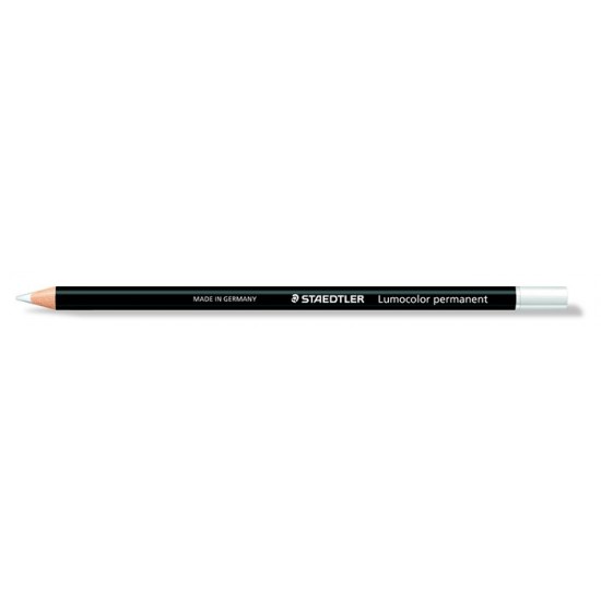 Színes ceruza, henger alakú, mindenre író, vízálló (glasochrom) STAEDTLER "Lumocolor", fehér