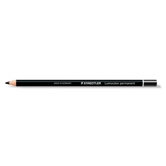 Színes ceruza, henger alakú, mindenre író, vízálló (glasochrom) STAEDTLER "Lumocolor", fekete
