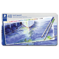 Akvarell ceruza készlet, fém doboz, STAEDTLER "Karat", 48 különböző szín Akvarell ceruza készlet, fém doboz, STAEDTLER "Karat", 48 különböző szín