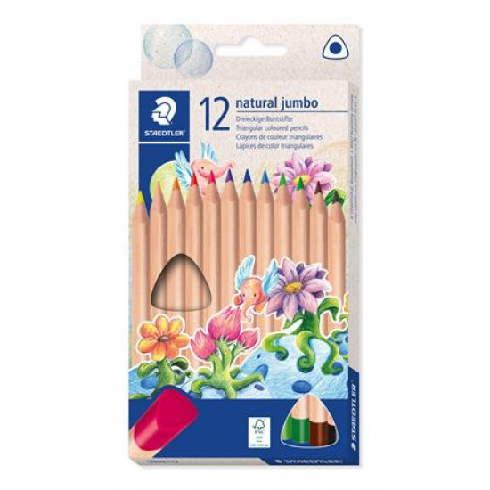 Színes ceruza készlet, háromszögletű, vastag, STAEDTLER "Noris® natural jumbo 1280N", 12 szín Színes ceruza készlet, háromszögletű, vastag, STAEDTLER "Noris® natural jumbo 1280N", 12 szín