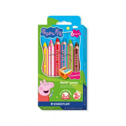 Színes ceruza készlet, hatszögletű, jumbo, STAEDTLER „Noris® junior 140", Peppa malac, 6 szín