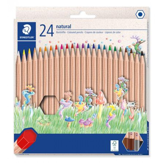 Színes ceruza készlet, hatszögletű, STAEDTLER "Noris® natural 143N", 24 szín Színes ceruza készlet, hatszögletű, STAEDTLER "Noris® natural 143N", 24 szín