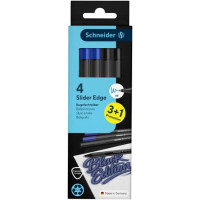 Golyóstoll készlet, 0,7 mm, nyomógombos, SCHNEIDER "Slider Edge XB", fekete