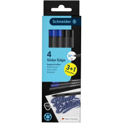 Golyóstoll készlet, 0,7 mm, nyomógombos, SCHNEIDER "Slider Edge XB", fekete