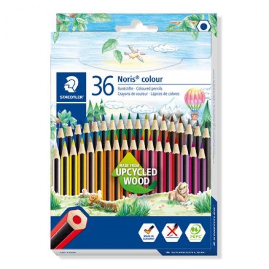 Színes ceruza készlet, hatszögletű, STAEDTLER "Noris 144", 36 különböző szín