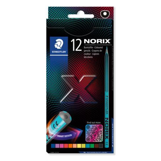Színes ceruza készlet, STAEDTLER "Norix® 186", 12 különböző szín
