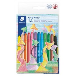 Zsírkréta, csavarós, STAEDTLER "Noris Club", 12 különböző szín