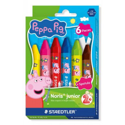 Zsírkréta, hatszögletű, jumbo, STAEDTLER „Noris® junior 224”, Peppa malac, 6 szín
