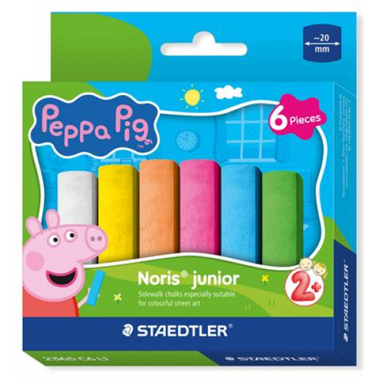 Aszfaltkréta, jumbo, STAEDTLER "Noris® Junior 2365", Peppa malac, 6 szín