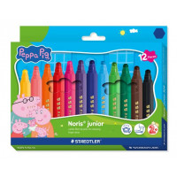 Filctoll készlet, 2,5 mm, kimosható, jumbo, STAEDTLER „Noris® junior 329”, Peppa malac, 12 szín Filctoll készlet, 2,5 mm, kimosható, jumbo, STAEDTLER „Noris® junior 329”, Peppa malac, 12 szín